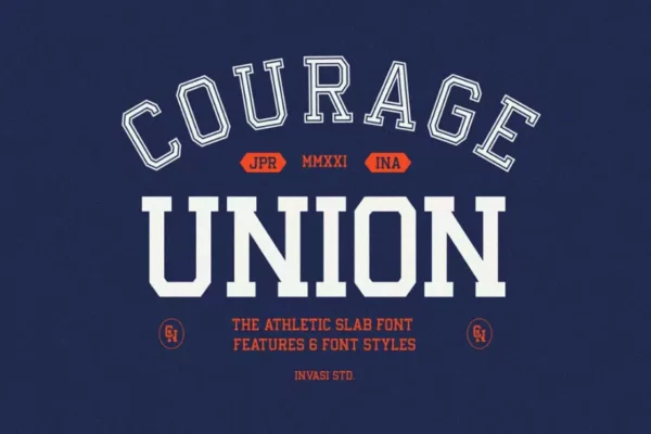 Courage Union - A Slab Athletic Font