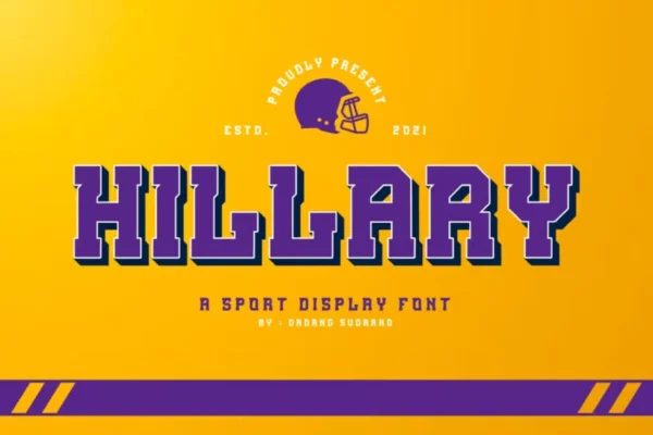 Hillary - A Sporty Display Font