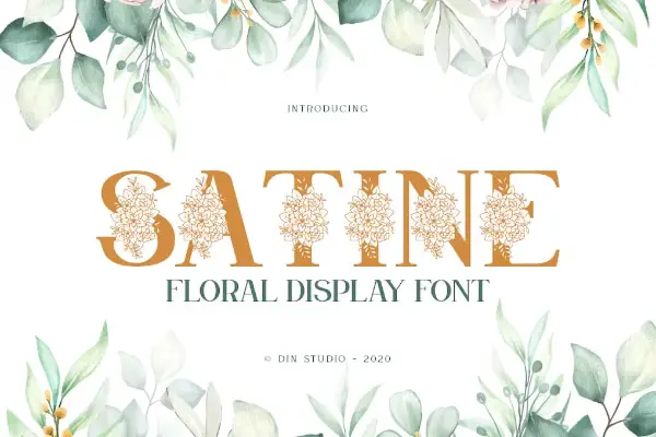 Satine-Floral Display Font