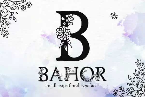 Bahor - Hand Made Floral Typeface