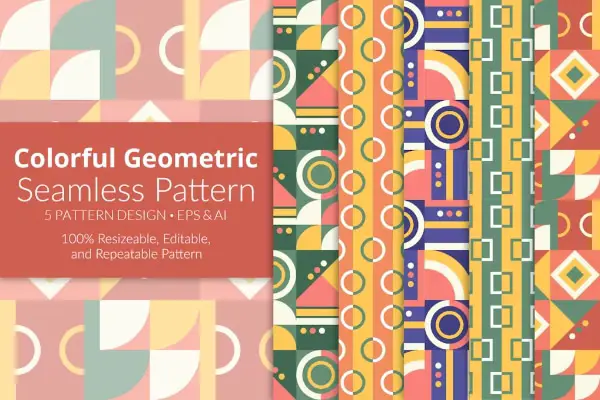 Colorful Geometric Seamless Pattern Pack