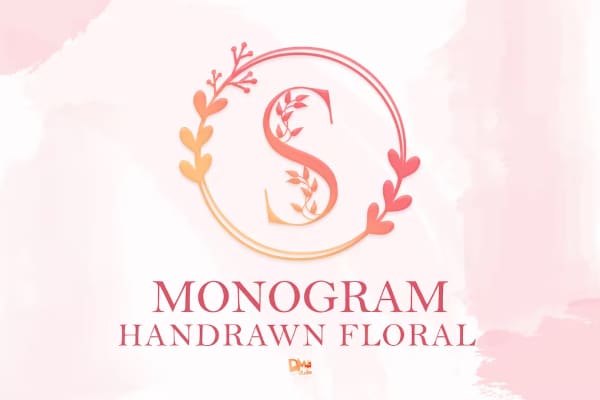 Monogram Handrawn Floral Font