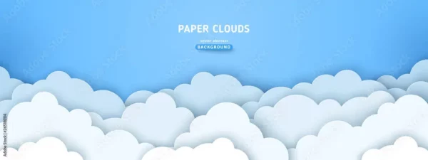 Clouds on Blue Sky Banner