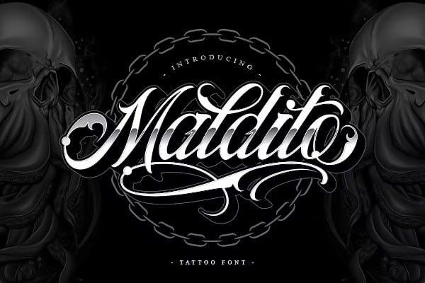 Maldito Font - Tattoo Style