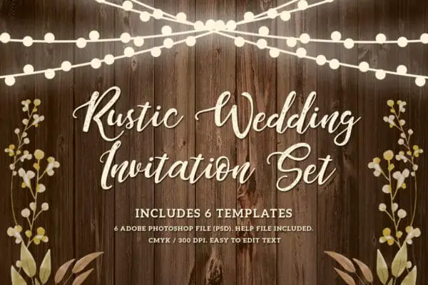 Rustic Wedding Invitation Set