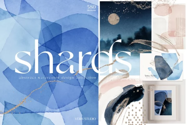 Shards – Abstract Watercolor Shapes & Textures