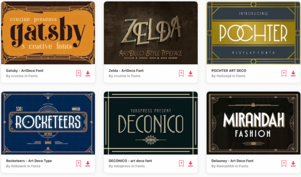 Art Deco Fonts from Envato Elements