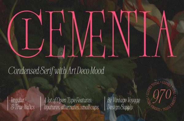 Clementia: A stylish serif with art deco mood