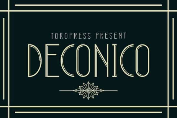 Deconico: A art deco font by Tokopress