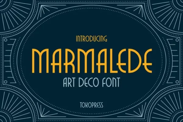 Marmalede: A free art deco font by Tokopress