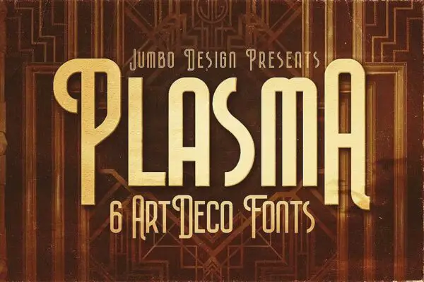 Plasma: An ArtDeco style font in 6 styles