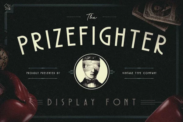 Prizefighter: A clean, smooth, art deco display font