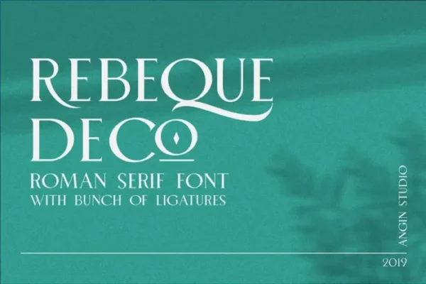 Rebeque Deco: A roman serif font for personal use