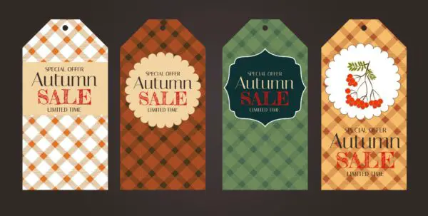 Autumn Quotes Labels Template With Leaves For Thanksgiving