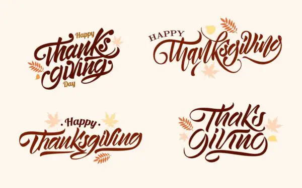 Thanksgiving Day Lettering Set