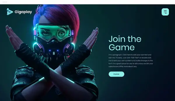 Gaming Startup Website Template From Editor X
