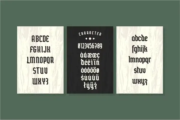 Mordova Font With Numbers & Letters for Tattoos