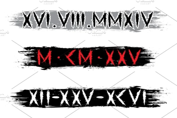 Runic Roman Numbers Date Tattoo