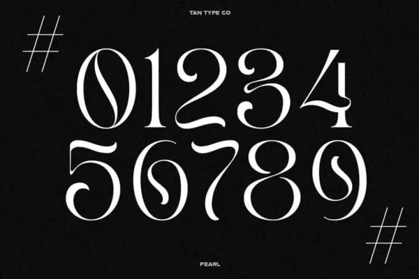 Tan - Pearl: Elegant Display Serif Font With Numbers