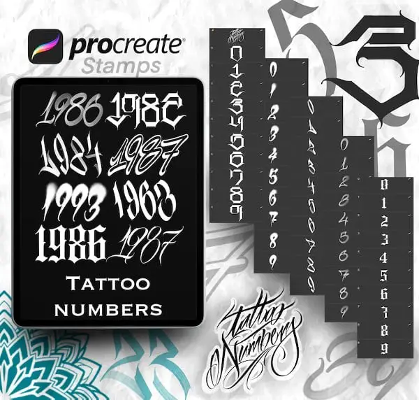 Tattoo Numbers for Procreate