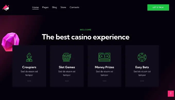 Increasing user engagement on a casino website