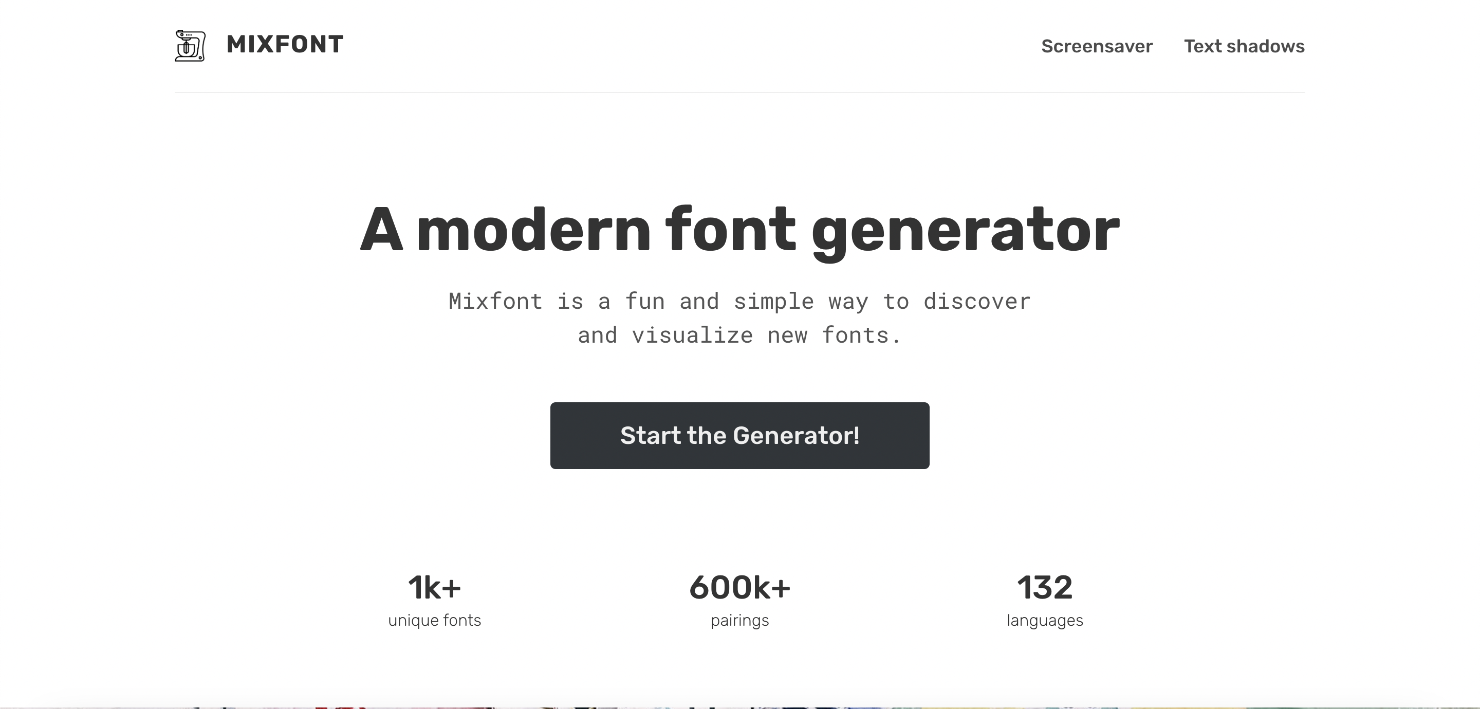 Mixfont is an interactive Font Pairing Generator that allows designers to mix and match fonts effortlessly.